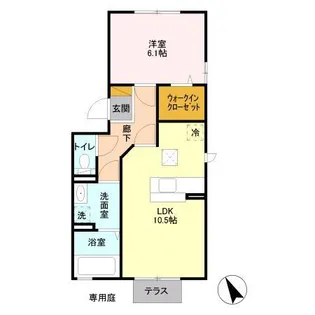 ヴェルデコリーナ壱番館【1階】の間取り