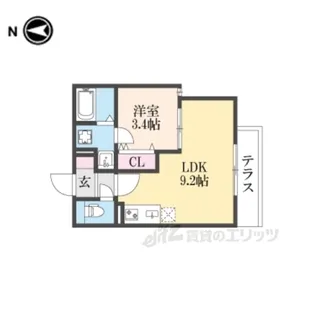リテラス光善寺【1階】の間取り
