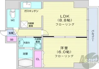 ドーリス札幌【3階】の間取り