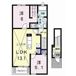オソレイユA【2階】の間取り