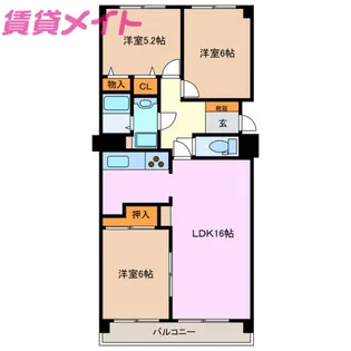 エスポア鈴鹿【10階】の間取り