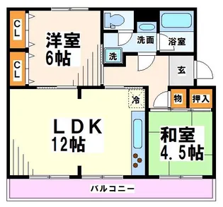 車返団地3街区4号棟【1階】の間取り