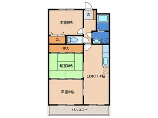 クレールコモII【2階】の間取り