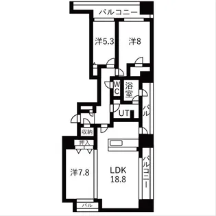 Brillia Tower 近代美術館前【9階】の間取り