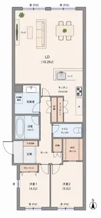 ファミール浜園【14階】の間取り