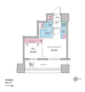 クレヴィアリグゼ日暮里【2階】の間取り