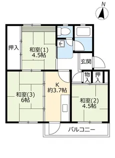 UR中宮第三【3階】の間取り