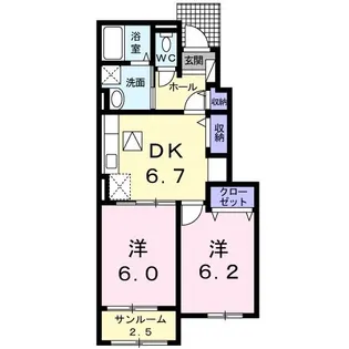 ライクスリー II【1階】の間取り