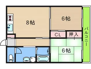 パークメゾン中加賀屋【4階】の間取り