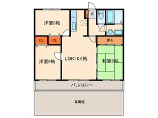 レジオン ドヌール【1階】の間取り