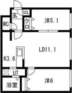 アスク・パレスIII【1階】の間取り