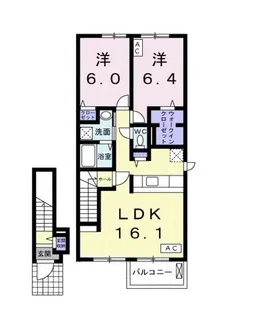 コンフォート下奈良 II【2階】の間取り