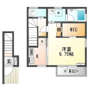 ローズガーデン沖野上【2階】の間取り