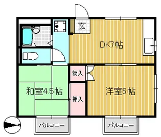 東京都墨田区東墨田2【アパート】の間取り