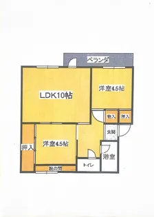 牧山アパート【4階】の間取り