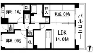サニークレスト常福寺【4階】の間取り