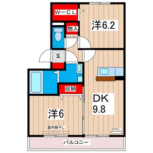コスモパークA【2階】の間取り