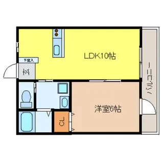 グランディス宮西壱番館【1階】の間取り
