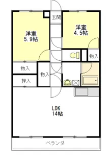 シャルムマスダIII【1階】の間取り
