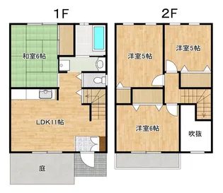 タウンハウス御領 E棟の間取り