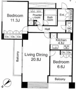 ザ・ウエストミンスター六本木【10階】の間取り