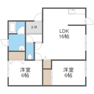 中のマンションD【2階】の間取り