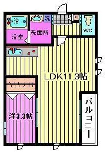 1LDKの間取り画像