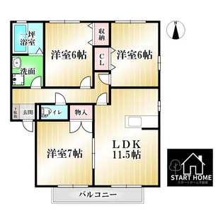 ウィルコートF【2階】の間取り