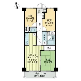 ライオンズマンション高崎【5階】の間取り