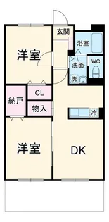 フルーエント芝山【1階】の間取り