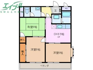 リンピアアサケ【3階】の間取り