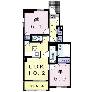 フィオーレ ルーナ ルーチェ【1階】の間取り