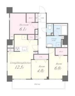 GARDEN COURT A 高島平【1階】の間取り