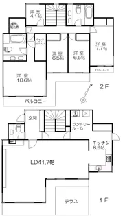 神奈川県川崎市高津区下作延6【一戸建】の間取り