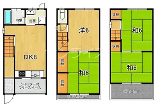 大阪府東大阪市岩田町1【一戸建】の間取り