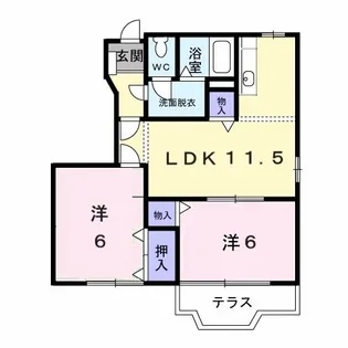 メゾンソレイユA【1階】の間取り
