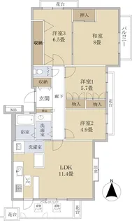 クレール東三国【2階】の間取り