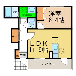 サニースクエアA・B【1階】の間取り