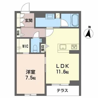 マグノリア上杉【1階】の間取り