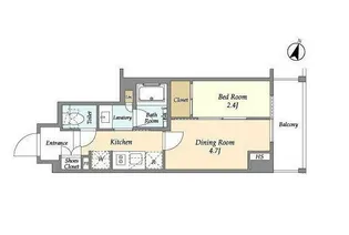 ジオエント山吹神楽坂【2階】の間取り