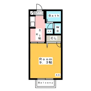 ディアス天神【1階】の間取り