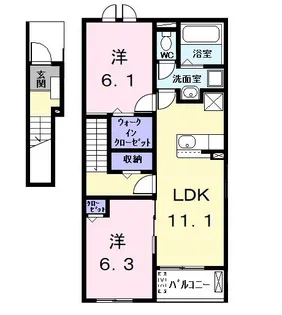 コージィープレイス 凛【2階】の間取り