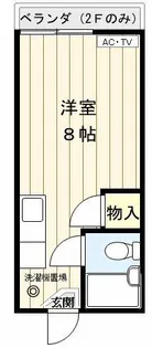 グリーングラスB【2階】の間取り
