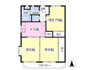 ユーミー・YMG津志田【2階】の間取り