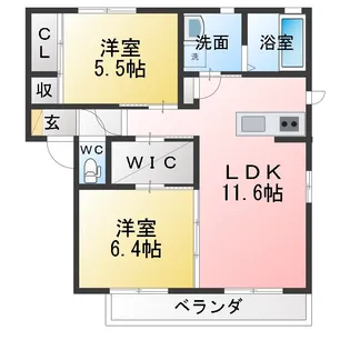 リエールみよし【2階】の間取り