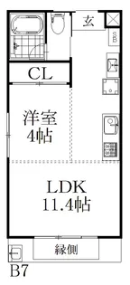 The Orchard Yahata B棟【1階】の間取り