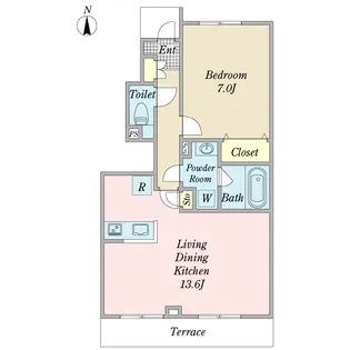 コラルリーフB【1階】の間取り