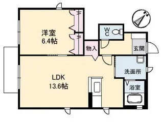 ハピネス参番館【1階】の間取り