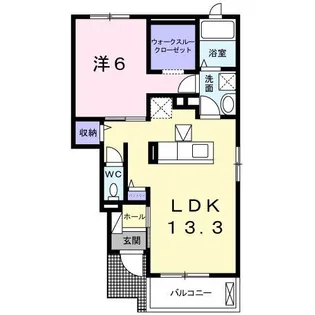 レイクサイドパレスA【1階】の間取り