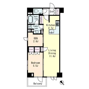 オープンレジデンシア高輪台【3階】の間取り